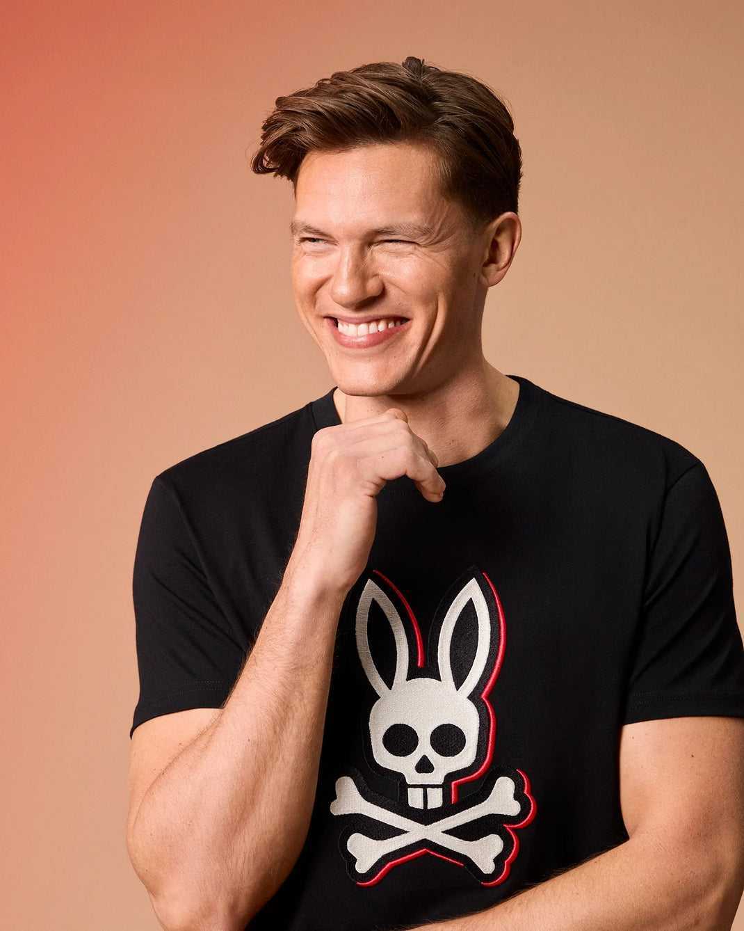 Tees Psycho Bunny Kayden Graphic Tee Noir Homme | FHQ-47874200